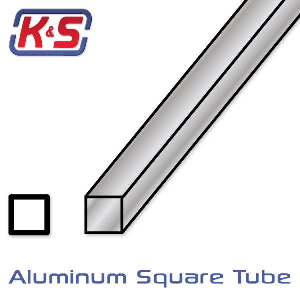 Aluminium Firkantrør (6.35x6.35x305mm)0.355mm 1stk - Løten RC Shop AS