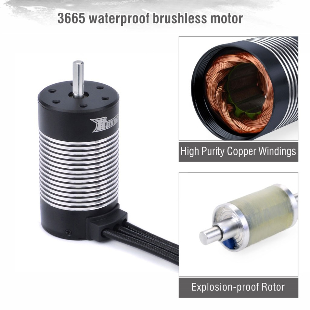 Surpass Hobby 3665 4pol BL WP Sensorløs 3100KV 5mm - Løten RC Shop AS
